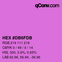 Color code: HEX #DB6FDB | qconv.com
