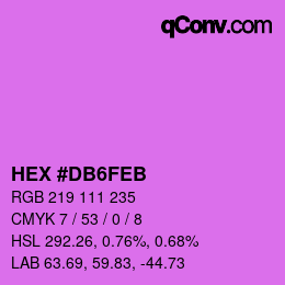 颜色代码: HEX #DB6FEB | qconv.com