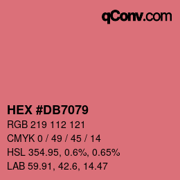 Color code: HEX #DB7079 | qconv.com