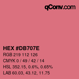 Color code: HEX #DB707E | qconv.com