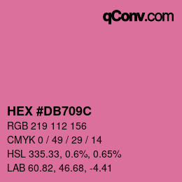 Color code: HEX #DB709C | qconv.com