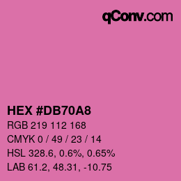 カラーコード: HEX #DB70A8 | qconv.com