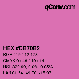 カラーコード: HEX #DB70B2 | qconv.com