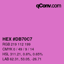 颜色代码: HEX #DB70C7 | qconv.com