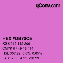 Color code: HEX #DB70CE | qconv.com