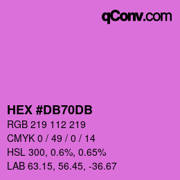 颜色代码: HEX #DB70DB | qconv.com
