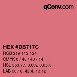 Color code: HEX #DB717C | qconv.com