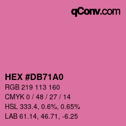 颜色代码: HEX #DB71A0 | qconv.com