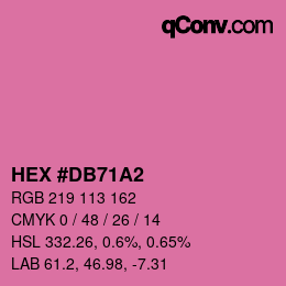 颜色代码: HEX #DB71A2 | qconv.com