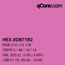 颜色代码: HEX #DB71B2 | qconv.com