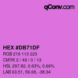 カラーコード: HEX #DB71DF | qconv.com