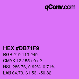 カラーコード: HEX #DB71F9 | qconv.com