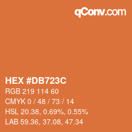 カラーコード: HEX #DB723C | qconv.com
