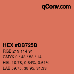 カラーコード: HEX #DB725B | qconv.com
