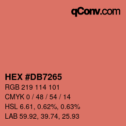 カラーコード: HEX #DB7265 | qconv.com