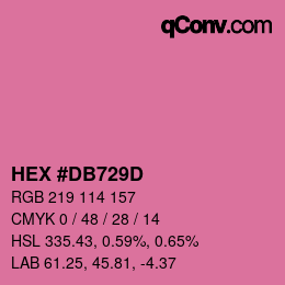 カラーコード: HEX #DB729D | qconv.com