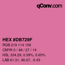 カラーコード: HEX #DB729F | qconv.com