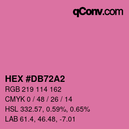 颜色代码: HEX #DB72A2 | qconv.com