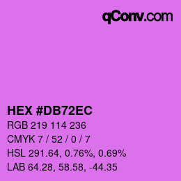 カラーコード: HEX #DB72EC | qconv.com