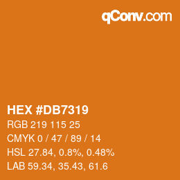 Color code: HEX #DB7319 | qconv.com
