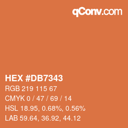 カラーコード: HEX #DB7343 | qconv.com
