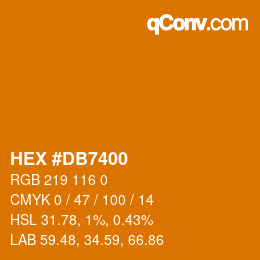 Color code: HEX #DB7400 | qconv.com