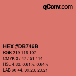 Farbcode: HEX #DB746B | qconv.com
