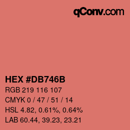 Color code: HEX #DB746B | qconv.com