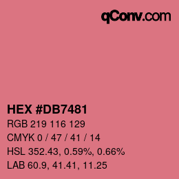 Color code: HEX #DB7481 | qconv.com