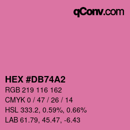 カラーコード: HEX #DB74A2 | qconv.com