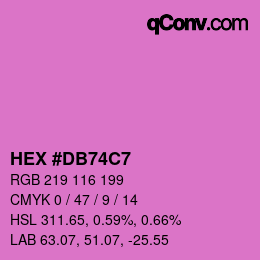 Color code: HEX #DB74C7 | qconv.com