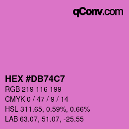 Color code: HEX #DB74C7 | qconv.com