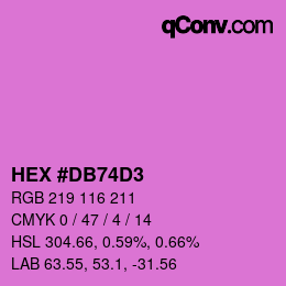 カラーコード: HEX #DB74D3 | qconv.com