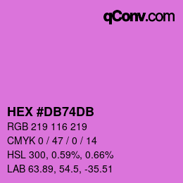 カラーコード: HEX #DB74DB | qconv.com
