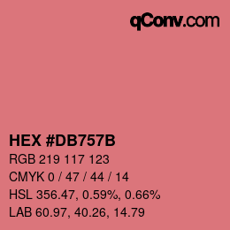 Color code: HEX #DB757B | qconv.com