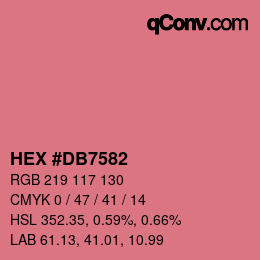 カラーコード: HEX #DB7582 | qconv.com