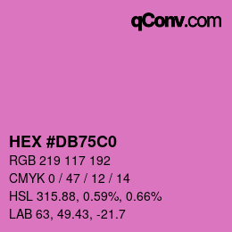颜色代码: HEX #DB75C0 | qconv.com