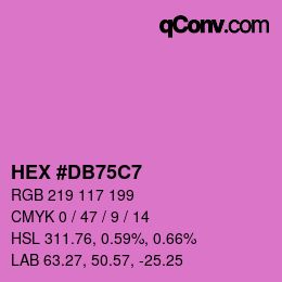 Color code: HEX #DB75C7 | qconv.com