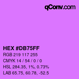 Color code: HEX #DB75FF | qconv.com