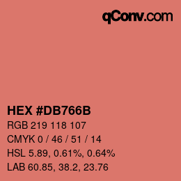 Color code: HEX #DB766B | qconv.com