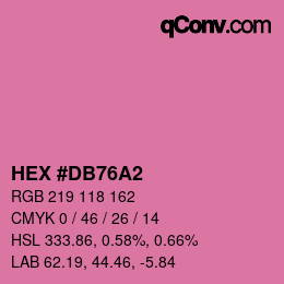 颜色代码: HEX #DB76A2 | qconv.com