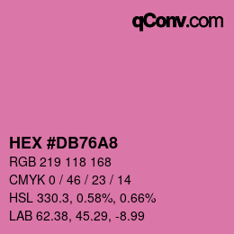 颜色代码: HEX #DB76A8 | qconv.com