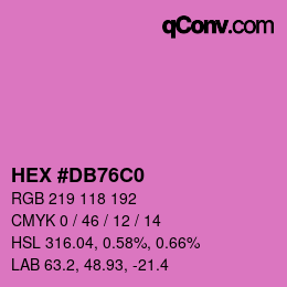 颜色代码: HEX #DB76C0 | qconv.com