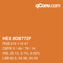 Farbcode: HEX #DB772F | qconv.com