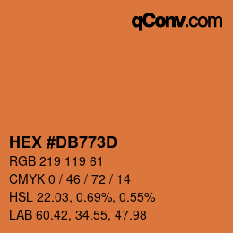 Color code: HEX #DB773D | qconv.com