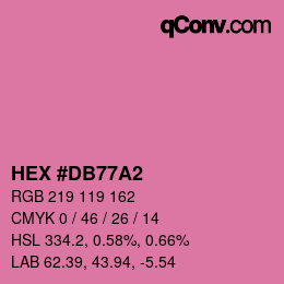 颜色代码: HEX #DB77A2 | qconv.com