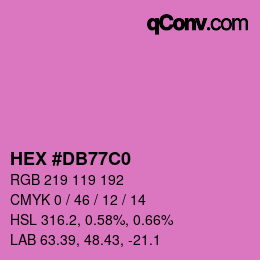 颜色代码: HEX #DB77C0 | qconv.com