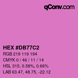 颜色代码: HEX #DB77C2 | qconv.com