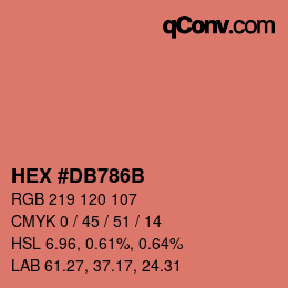 Color code: HEX #DB786B | qconv.com