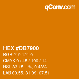 颜色代码: HEX #DB7900 | qconv.com